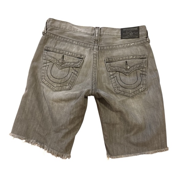 TRUE RELIGION Distressed Tan Jean Shorts - Picture 2 of 4